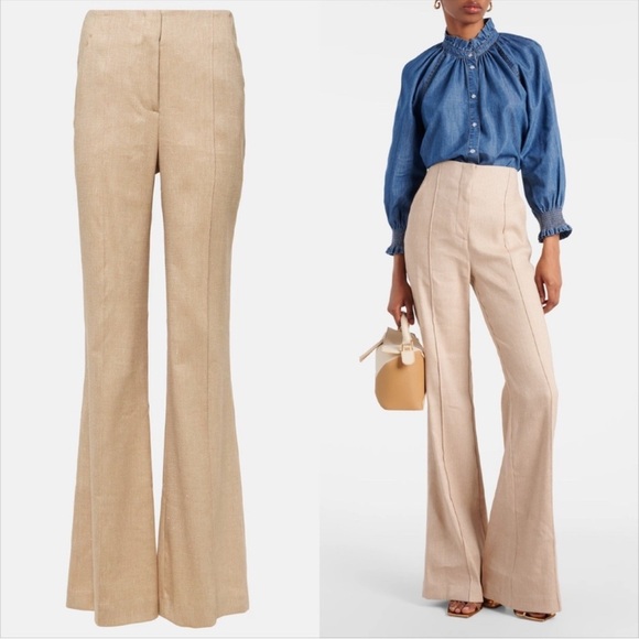 NWT Veronica Beard Komi Wide Leg Linen Blend Pants - Picture 3 of 6